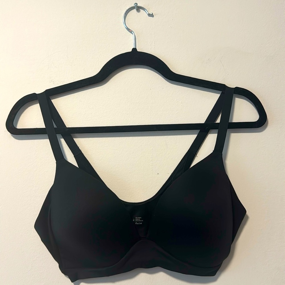 Aerie Real Sunnie Wireless Black Bra Sz 32DD American Eagle